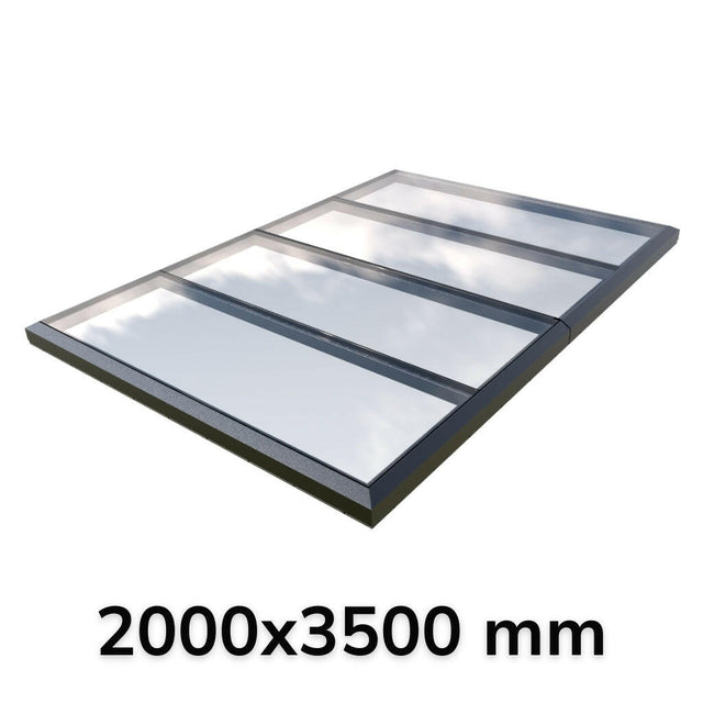 2000 x 3500 mm Fixed Glass Link Modular Skylight (2 Fixed 0 Opening).