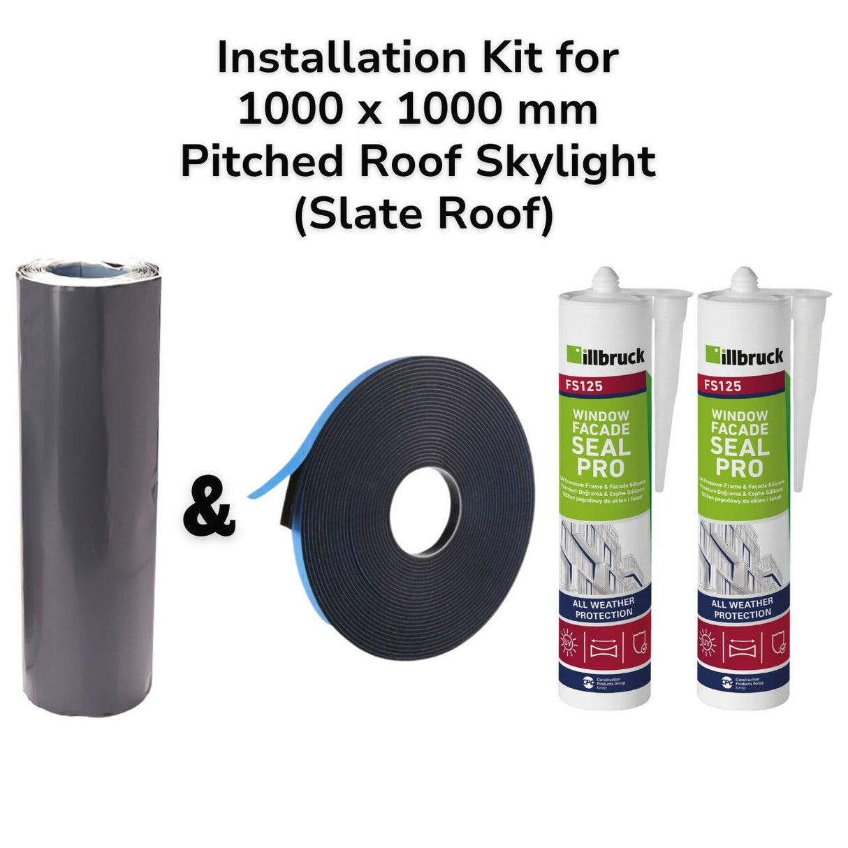 1000 x 1000 mm Pitched Roof Skylight (Slate Roof) Installation Kit.