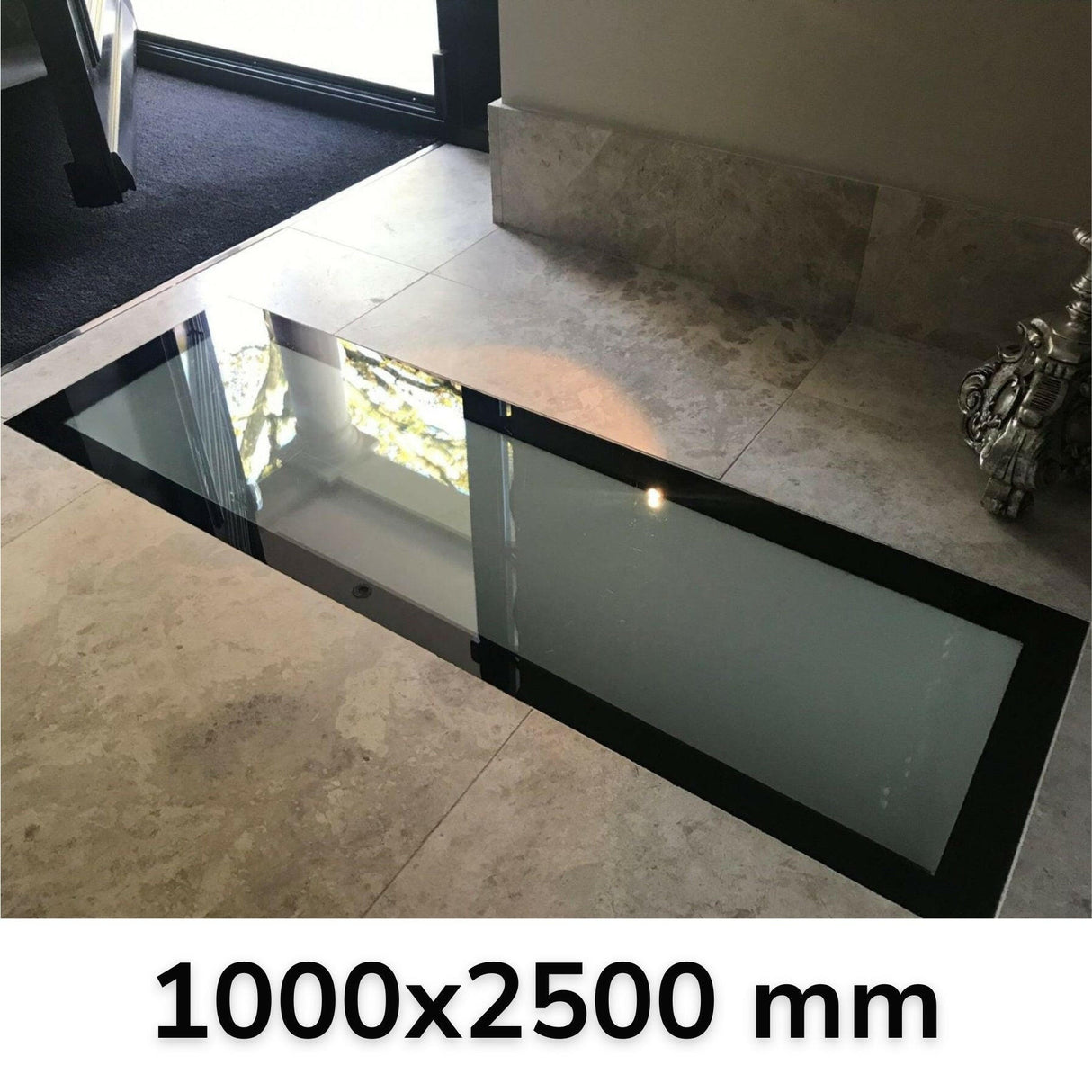 1000 x 2500 mm Frameless Walk-on Skylight.
