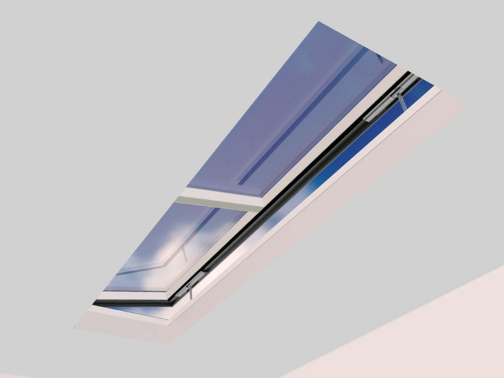 1000 x 3500 mm Electric Opening Glass Link Modular Skylight (0 Fixed 1 Opening).