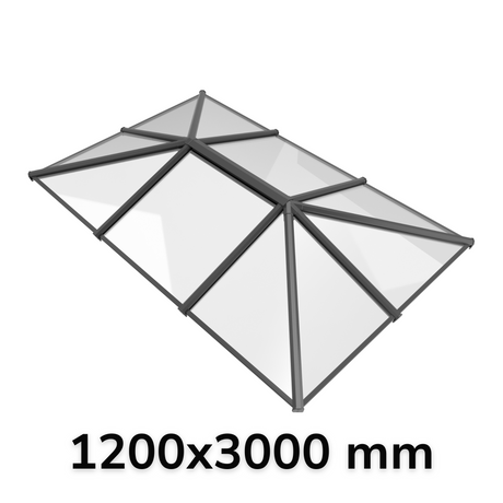 1200 x 3000 mm Stratus Aluminium Roof Lantern Style 5 (Traditional).