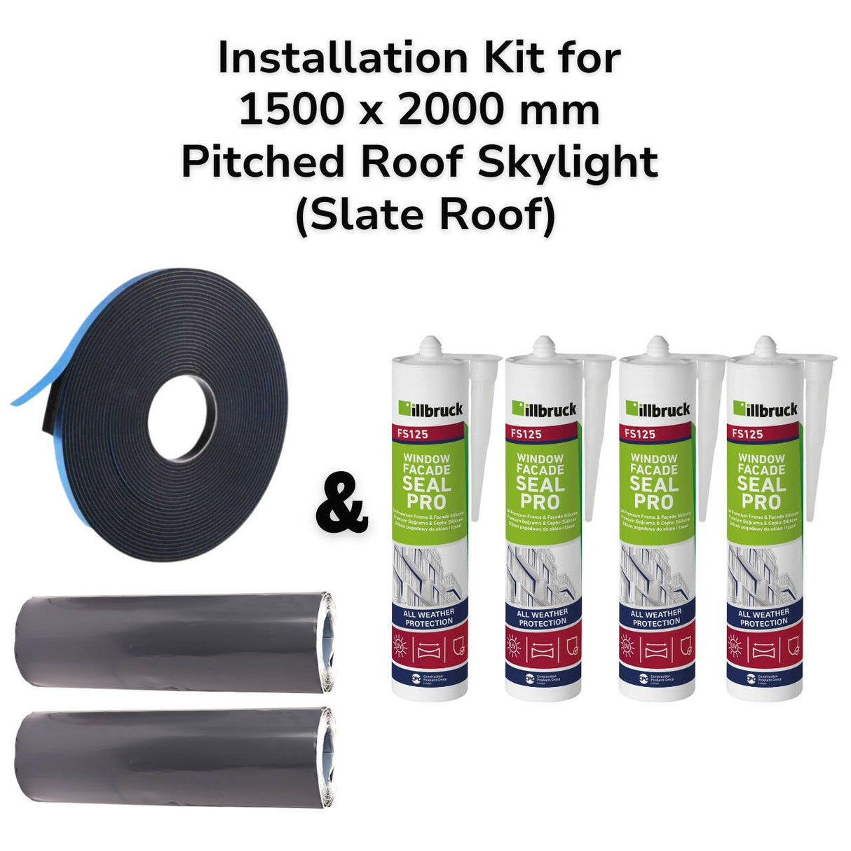 1500 x 2000 mm Pitched Roof Skylight (Slate Roof) Installation Kit.