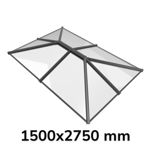 1500 x 2750 mm Stratus Aluminium Roof Lantern Style 4 (Traditional).