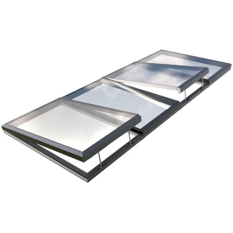 2500 x 6000 mm Electric Opening Glass Link Modular Skylight (2 Fixed 2 Opening).