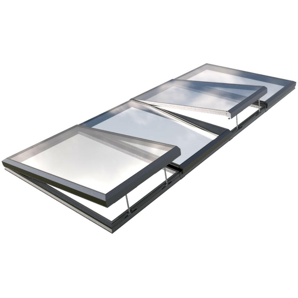 2500 x 6000 mm Electric Opening Glass Link Modular Skylight (2 Fixed 2 Opening).