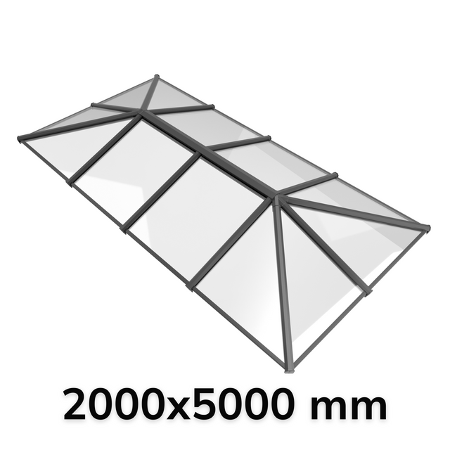 2000 x 5000 mm Stratus Aluminium Roof Lantern Style 7 (Traditional).