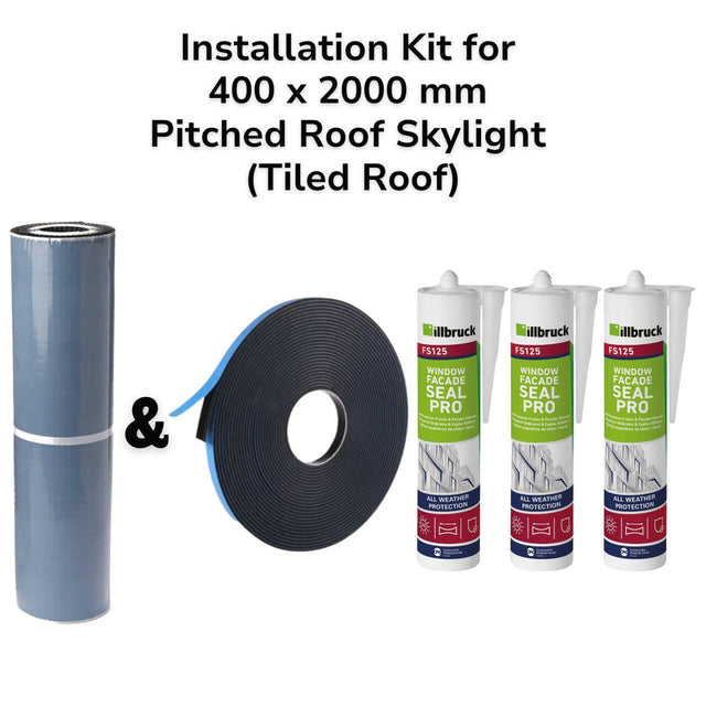 400 x 2000 mm Pitched Roof Skylight (Tiled Roof) Installation Kit.