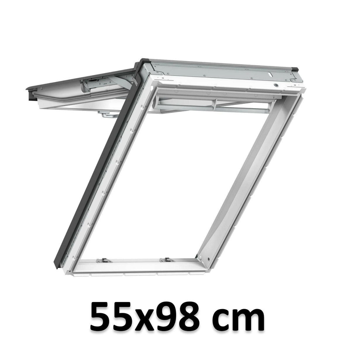 55x98 cm VELUX GPU CK04 0066 Handmatig uitzetbaar dakraam | Wit polyurethaan onderhoudsvrij | Driedubbel glas