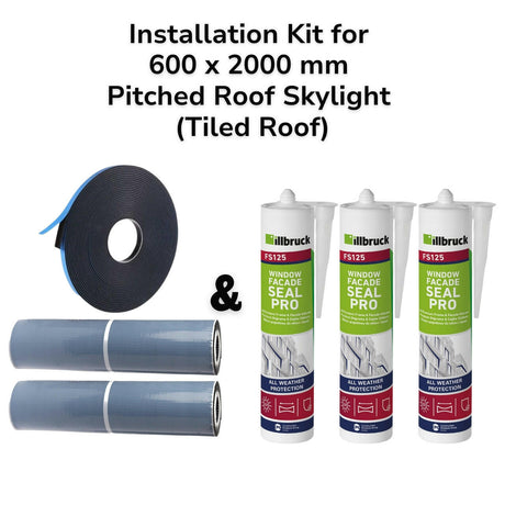 600 x 2000 mm Pitched Roof Skylight (Tiled Roof) Installation Kit.