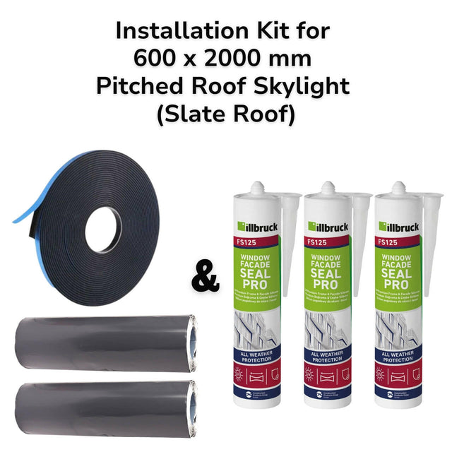 600 x 2000 mm Pitched Roof Skylight (Slate Roof) Installation Kit.