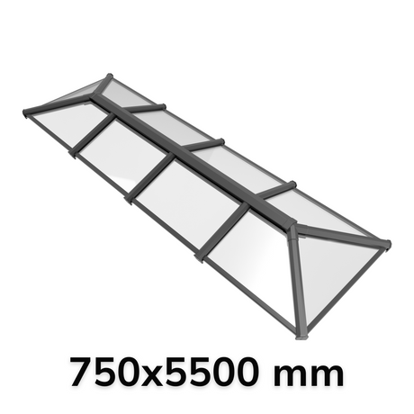 750 x 5500 mm Stratus Aluminium Roof Lantern Style 6 (Traditional).
