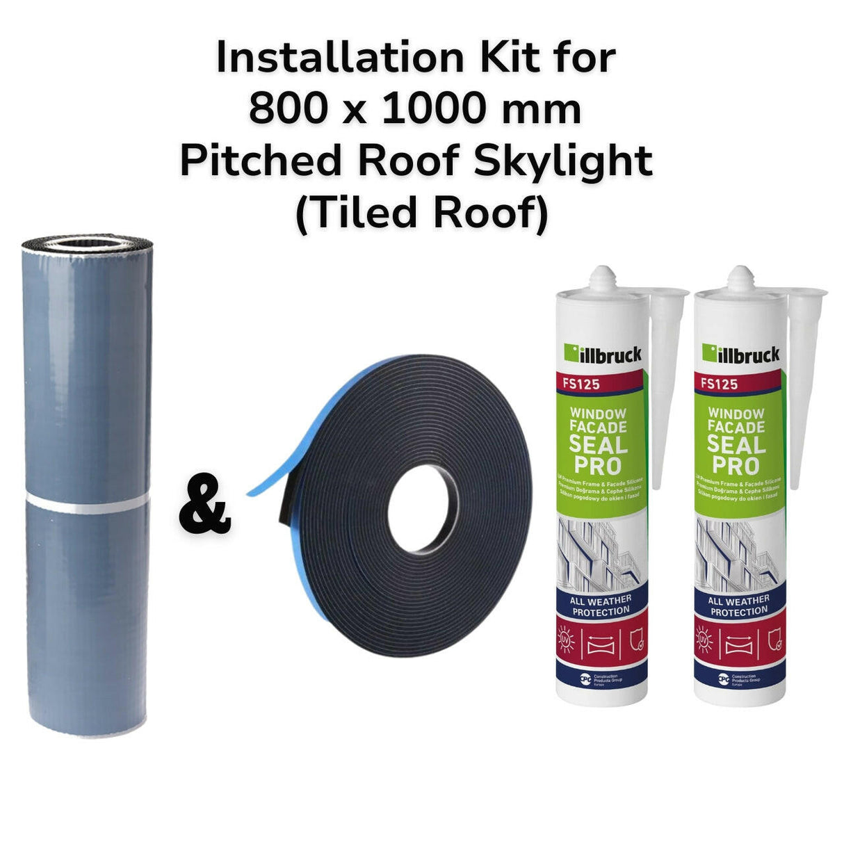 800 x 1000 mm Pitched Roof Skylight (Tiled Roof) Installation Kit.