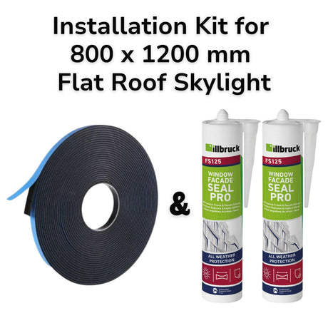 800 x 1200 mm Flat Roof Skylight Installation Kit.