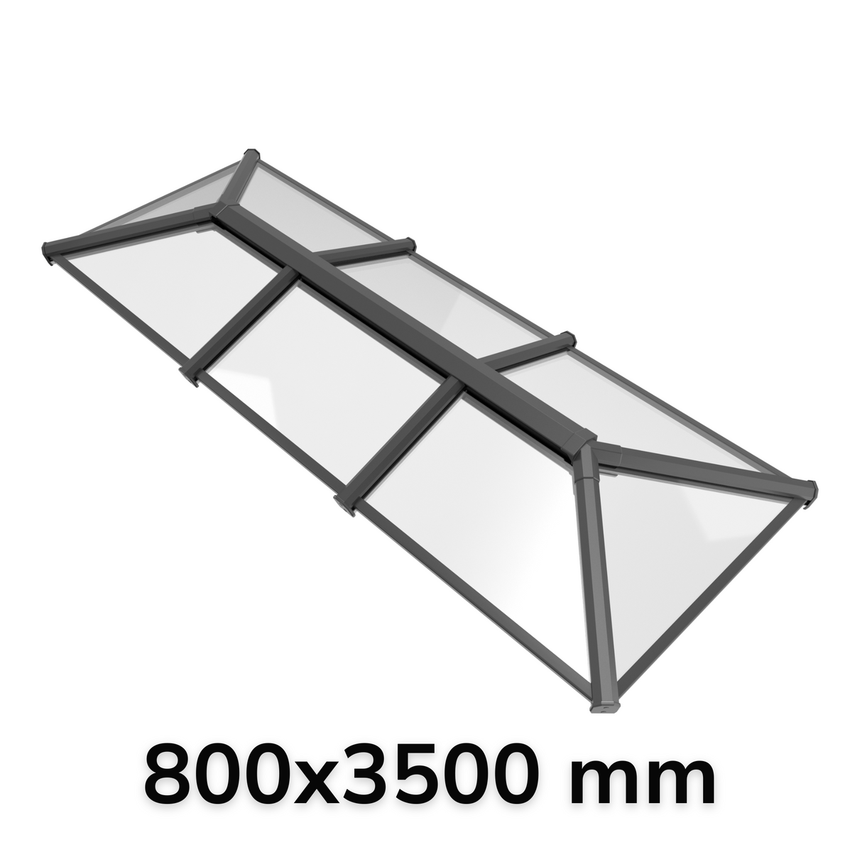 800 x 3500 mm Stratus Aluminium Roof Lantern Style 3 (Traditional).
