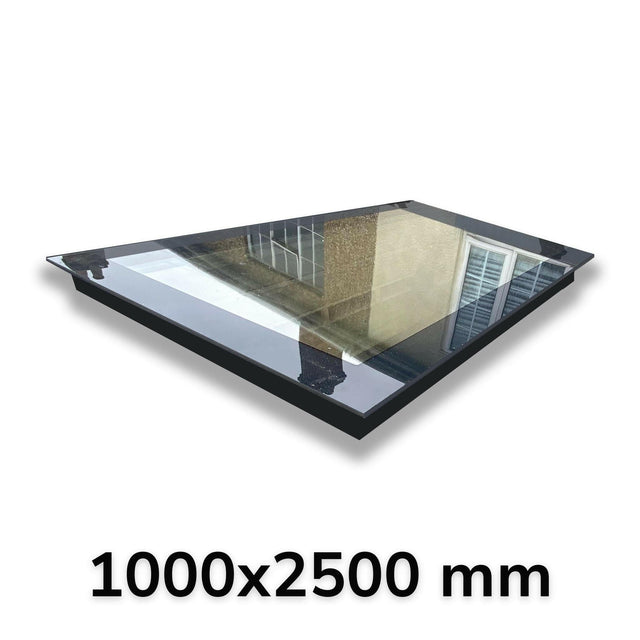 1000 x 2500 mm LD Frameless Triple Glazed Flat Roof Skylight.