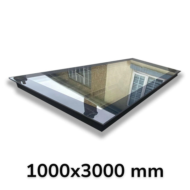 1000 x 3000 mm LD Frameless Triple Glazed Flat Roof Skylight.
