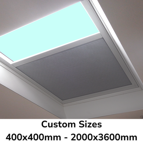 Custom Size Electric Blinds for Flat & Pitched Roof Skylights.