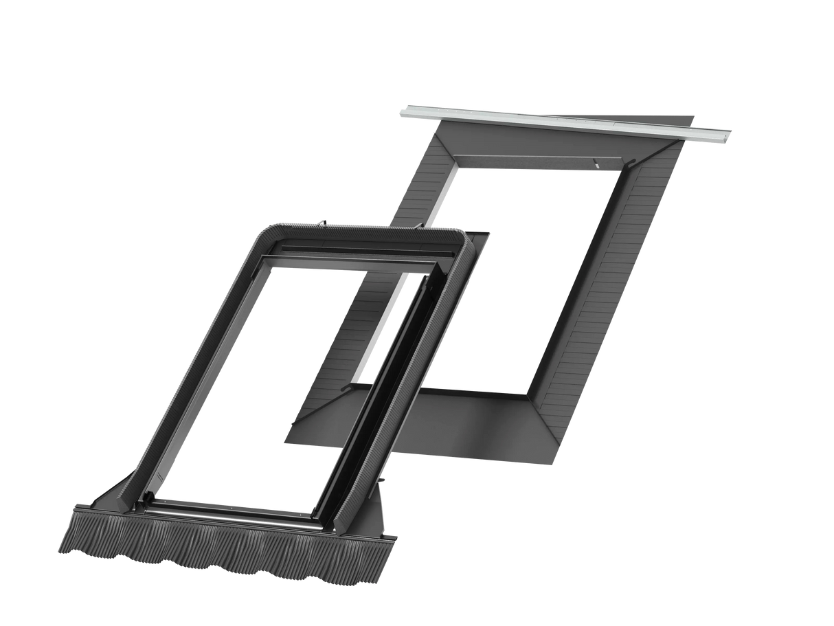 114x118 cm VELUX Pro EDW SK06 1000 Tile Flashing with Insulation | Grey Aluminium Finish.