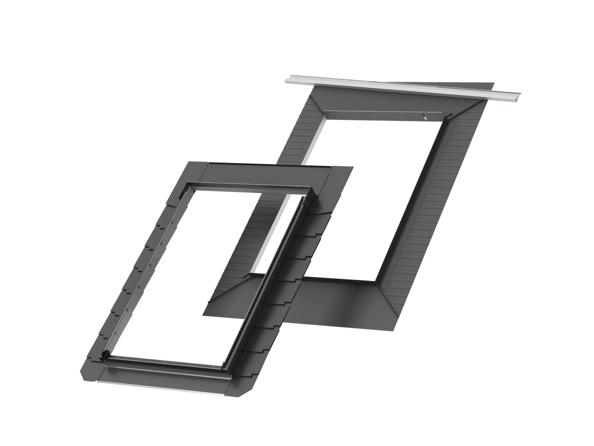 66x118 cm VELUX Pro EDL FK06 1000 Leisteen lood met isolatie | Grijze aluminium afwerking