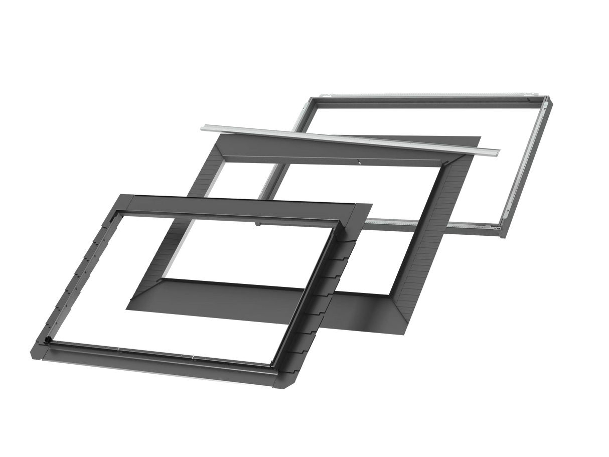Solin pour ardoise VELUX Pro+ EDLS FFKF08 2000 188x140 cm avec isolation | Finition aluminium gris