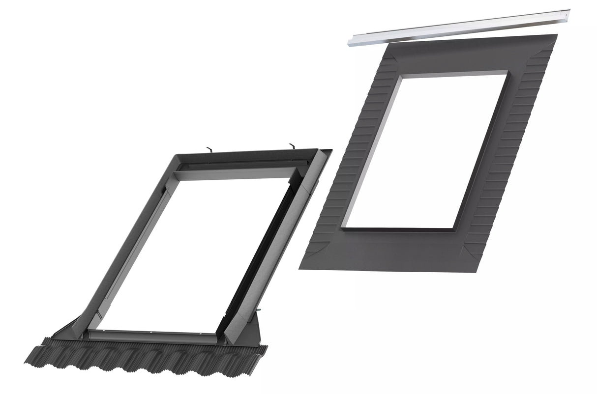 114x252 cm VELUX Pro EDW SK19 1000 Tile Flashing with Insulation | Grey Aluminium Finish.