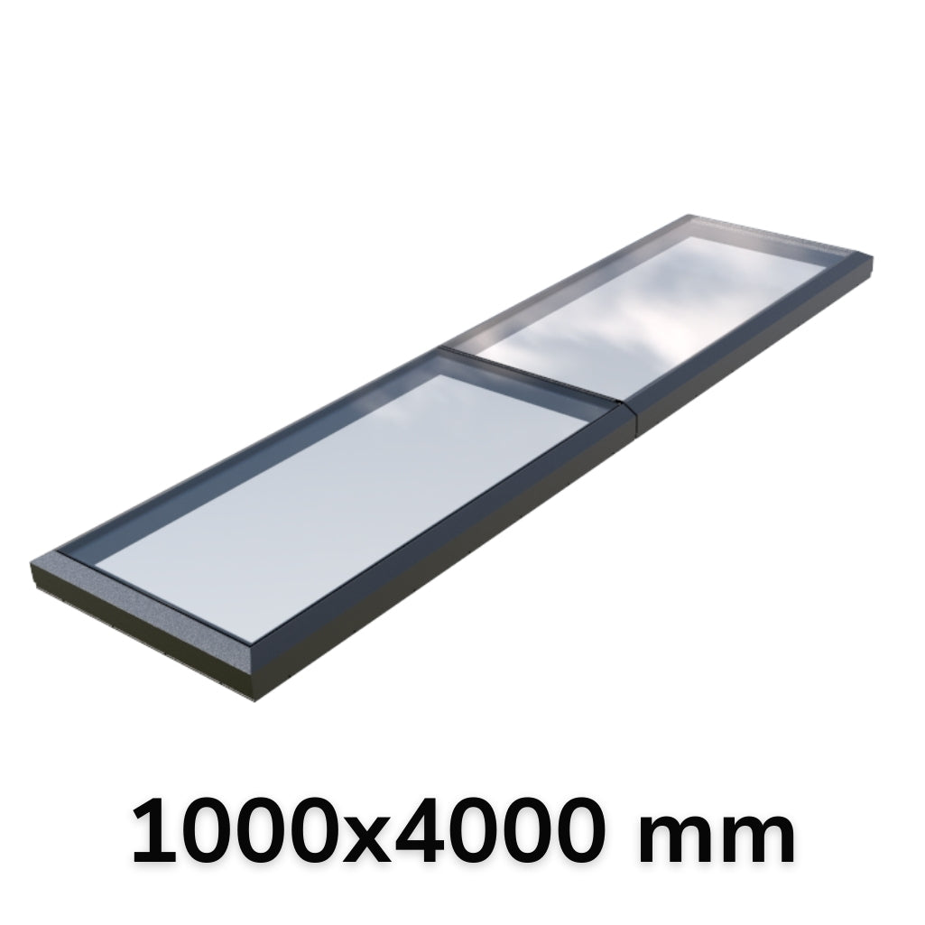 100 x 400 cm Vast modulair daklicht (2 vaste 0 openingen)