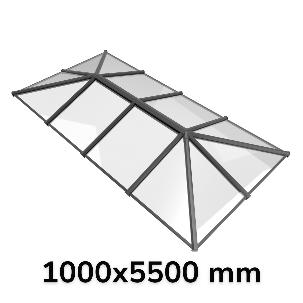 1000 x 5500 mm Stratus Aluminium Roof Lantern Style 7 (Traditional).