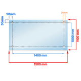 1500 x 1100 mm LD Toughened Laminated Glass Juliet Balcony.