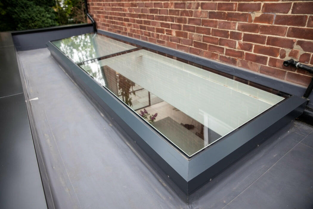2500 x 3000 mm Electric Opening Glass Link Modular Skylight (1 Fixed 1 Opening).