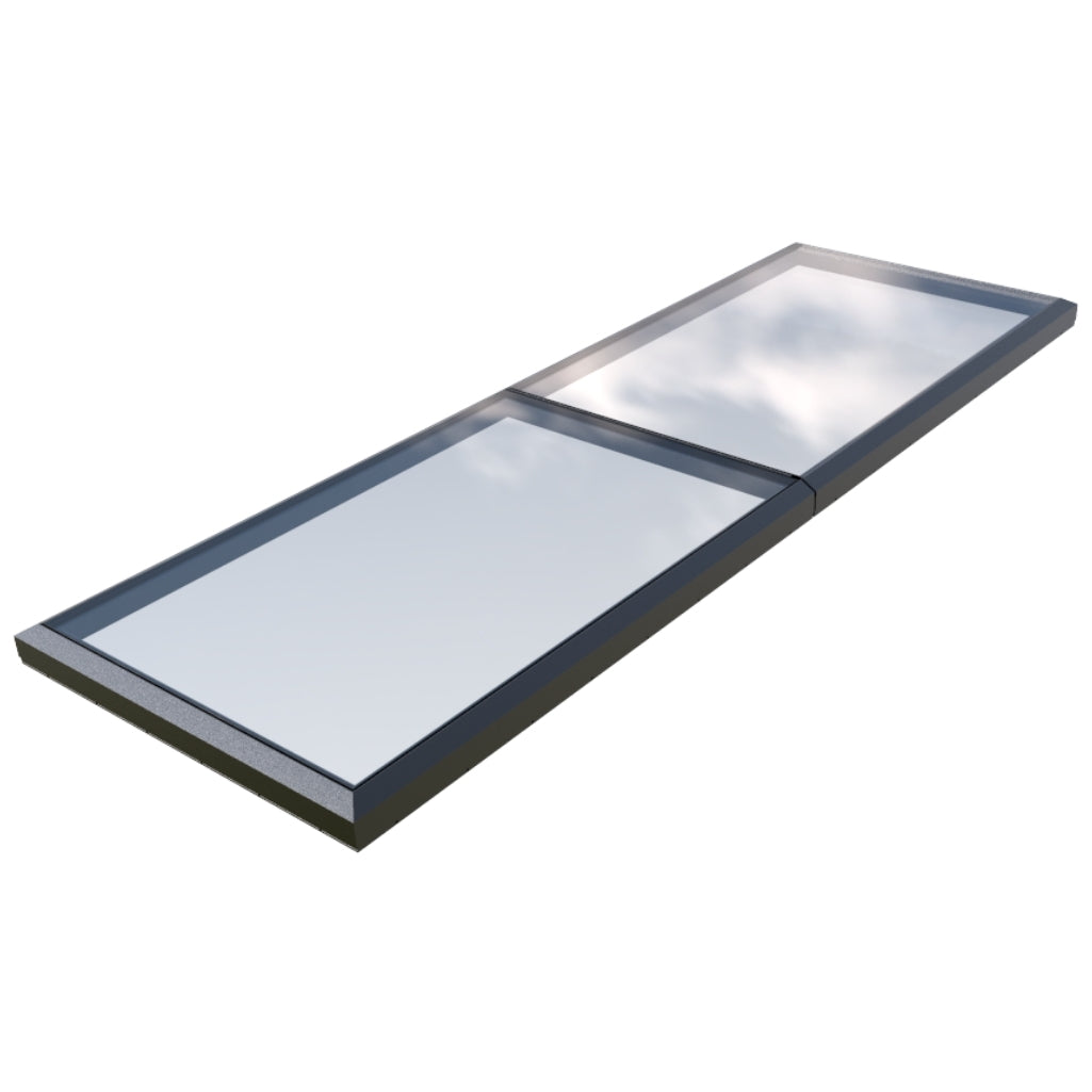 150 x 550 cm Vast modulair daklicht (2 vaste 0 openingen)