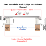 900 x 900 mm Brett Martin Fixed Flat Roof Skylight.