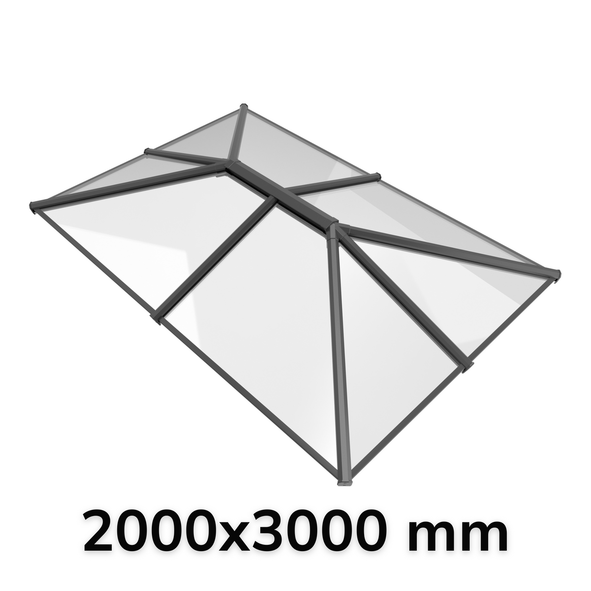 2000 x 3000 mm Stratus Aluminium Roof Lantern Style 4 (Traditional).