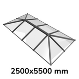 2500 x 5500 mm Stratus Aluminium Roof Lantern Style 7 (Traditional).