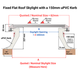 1000 x 2000 mm Brett Martin Fixed Flat Roof Skylight.