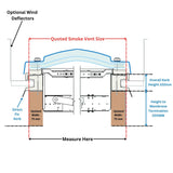 1050 x 1050 mm Smoke Vent Rooflight by Mardome.