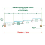 2500 x 6000 mm Fixed Glass Link Modular Skylight (4 Fixed 0 Opening).