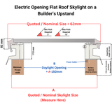 750 x 750 mm Brett Martin Electric Opening Flat Roof Skylight.