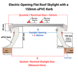 750 x 750 mm Brett Martin Electric Opening Flat Roof Skylight.