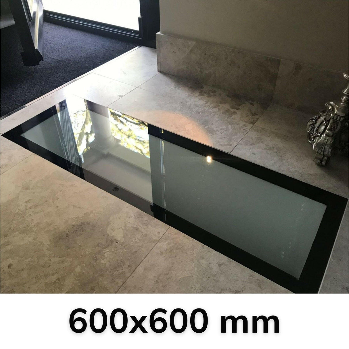 600 x 600 mm Frameless Walk-on Skylight.
