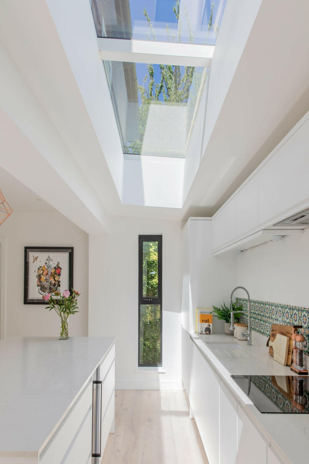 2500 x 3000 mm Electric Opening Glass Link Modular Skylight (1 Fixed 1 Opening).