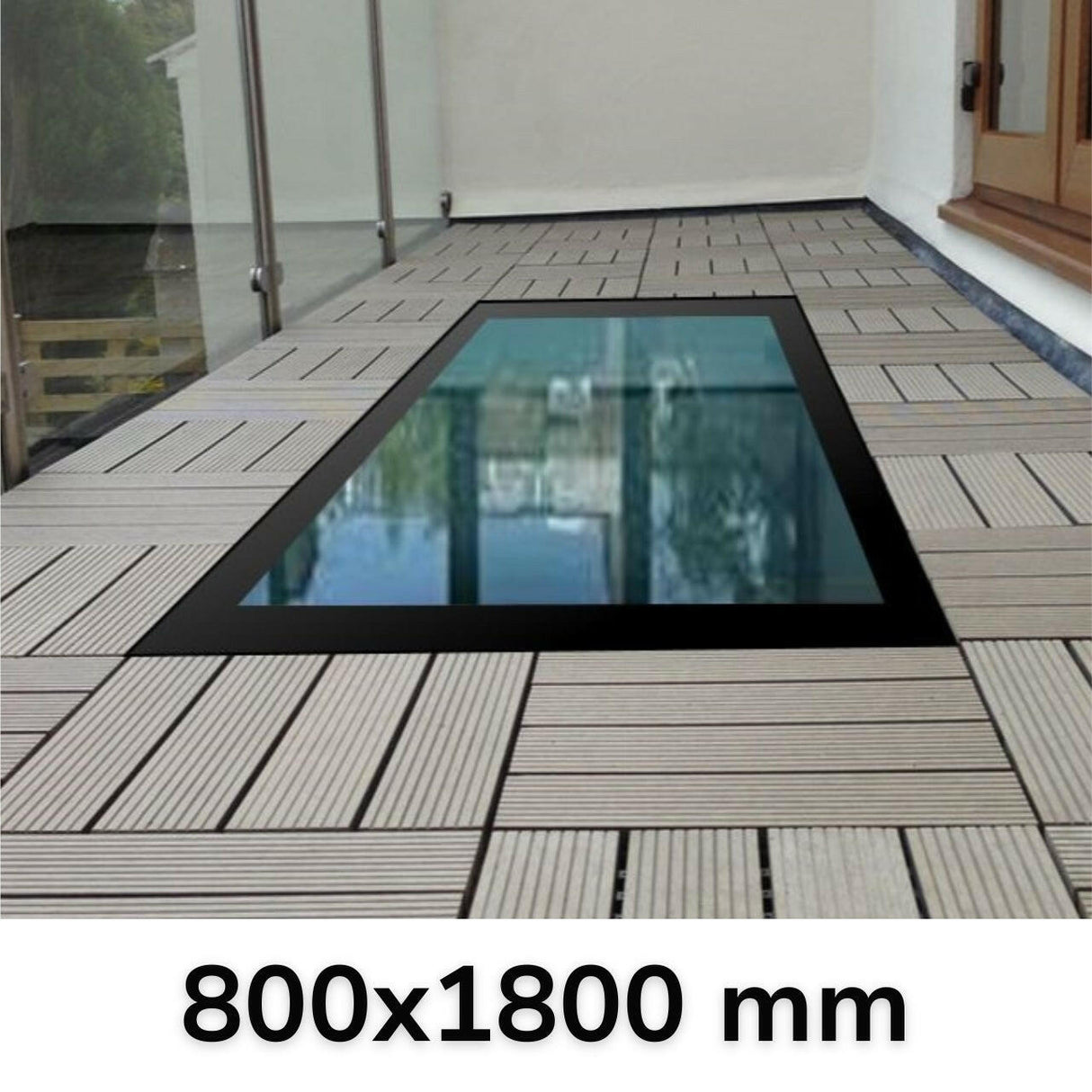 800 x 1800 mm Framed Walk-on Skylight.