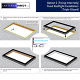 1000 x 1200 mm LD Framed Flat Roof Skylight.