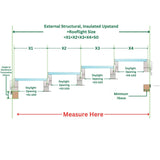 2500 x 6000 mm Electric Opening Glass Link Modular Skylight (2 Fixed 2 Opening).