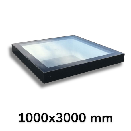 1000 x 3000 mm LD Framed Flat Roof Skylight.