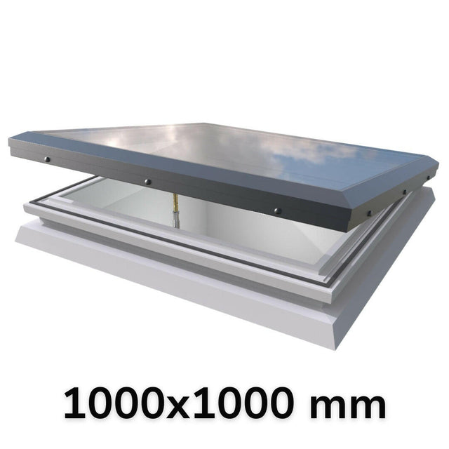 1000 x 1000 mm Brett Martin Manual Opening Flat Roof Skylight.