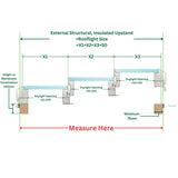 1500 x 6000 mm Electric Opening Glass Link Modular Skylight (2 Fixed 1 Opening).