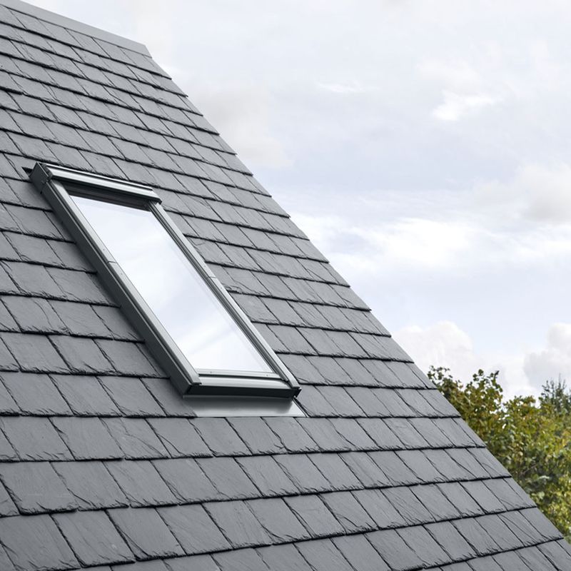 Solin pour ardoise VELUX Pro EDL SK01 1000 114x70 cm avec isolation | Finition aluminium gris