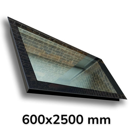 600 x 2500 mm LD Frameless Triple Glazed Pitched Roof Skylight.