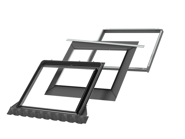 151x140 cm VELUX Pro+ EDWS MMK08 2000 Tile Flashing with Insulation | Grey Aluminium Finish.