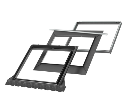 151x118 cm VELUX Pro+ EDWS MMK06 2000 Tile Flashing with Insulation | Grey Aluminium Finish.